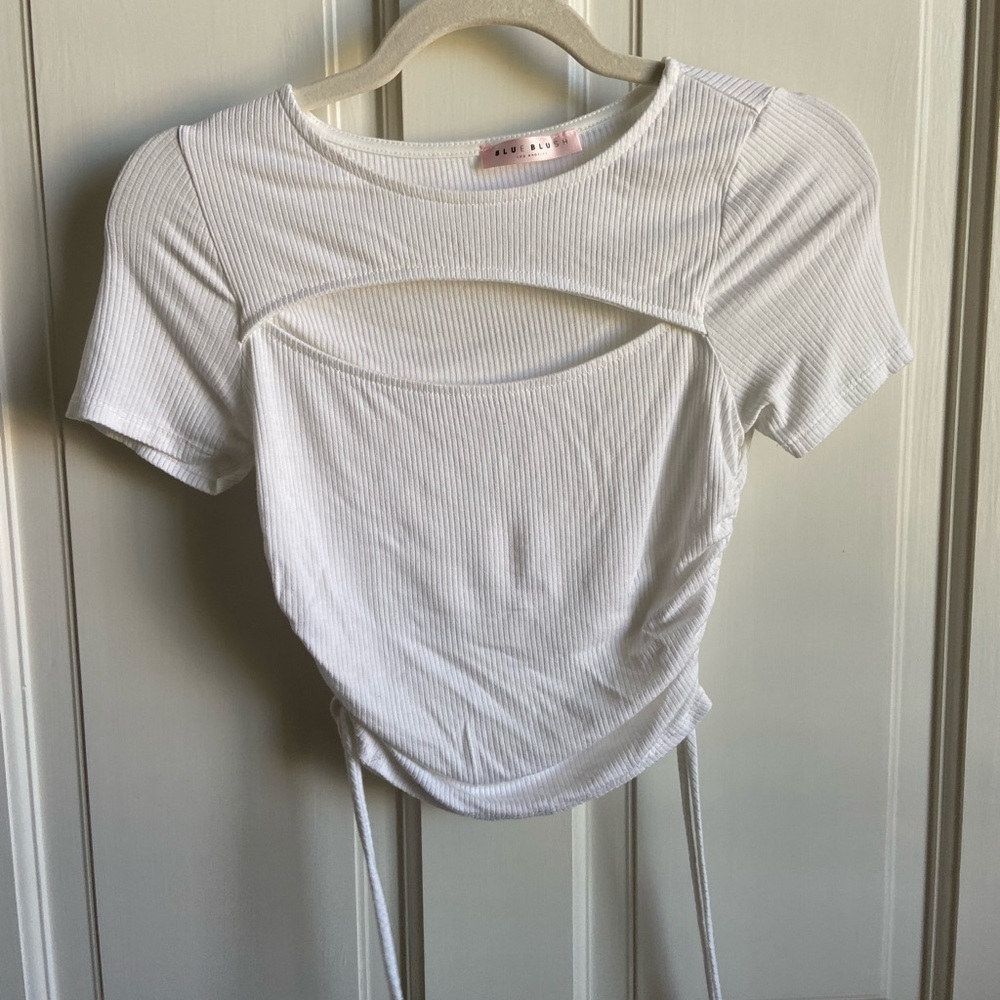 White cap sleeved top